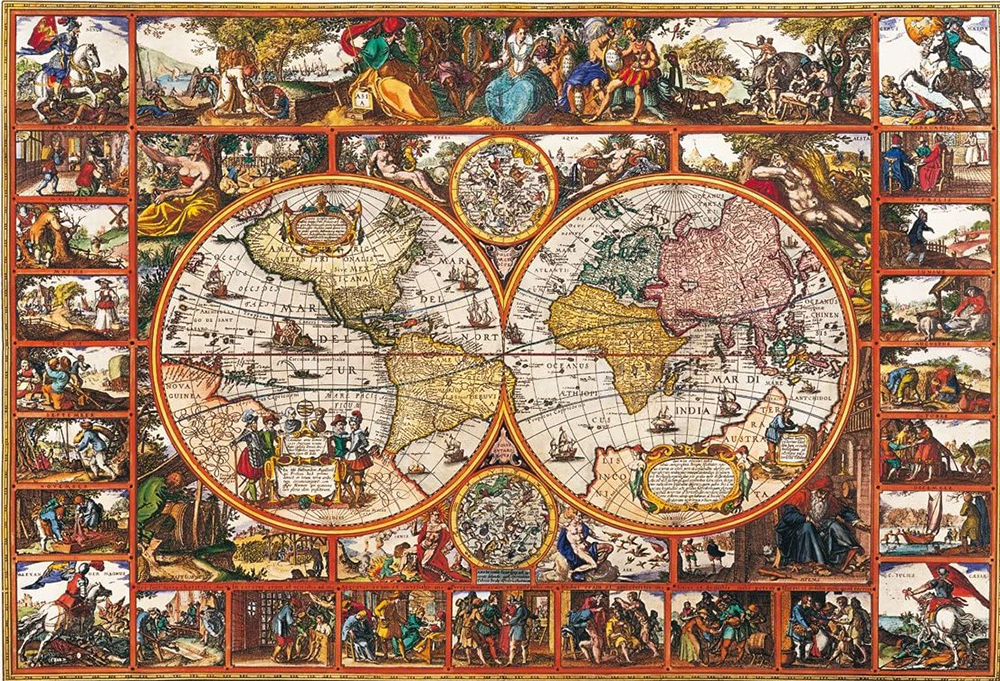 Huge world map vintage puzzle