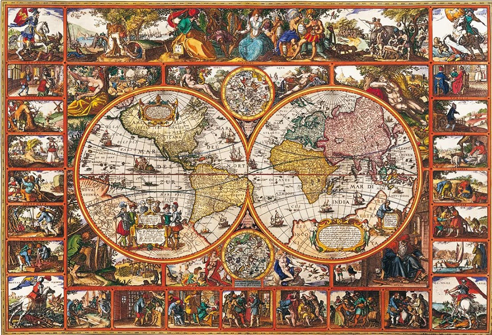 Huge world map vintage jigsaw puzzle