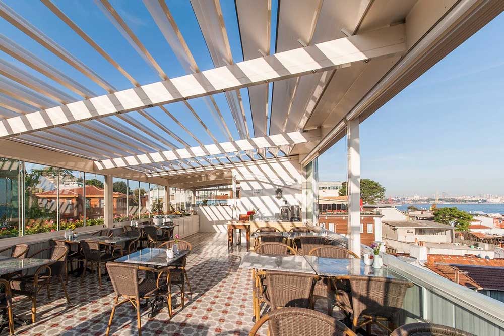 Istanbul rooftop terrace Darussaade hotel