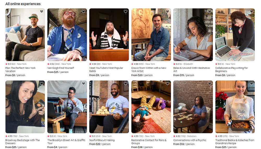 Online Airbnb experiences