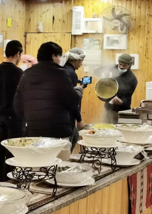 Traditional Bedouin dinner Zarb in Jordan Desert Camp