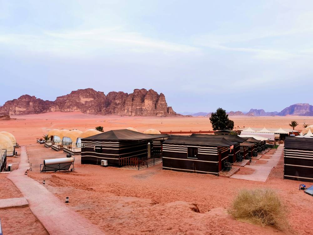 Traditional Black Bedouin tents Luxury camp Glamping in Wadi Rum