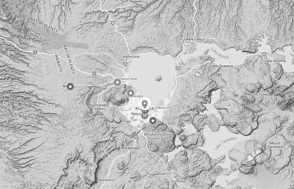 One Day in Rotorua Map of the Itinerary