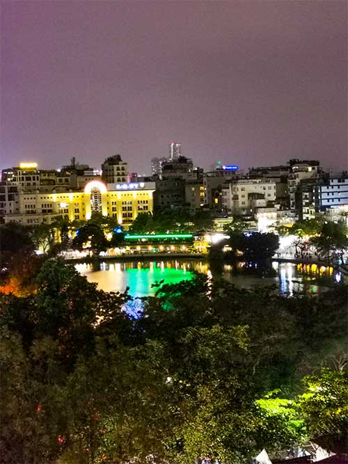 Hoan Kiem Lake Rooftop Bar in Hanoi Vietnam