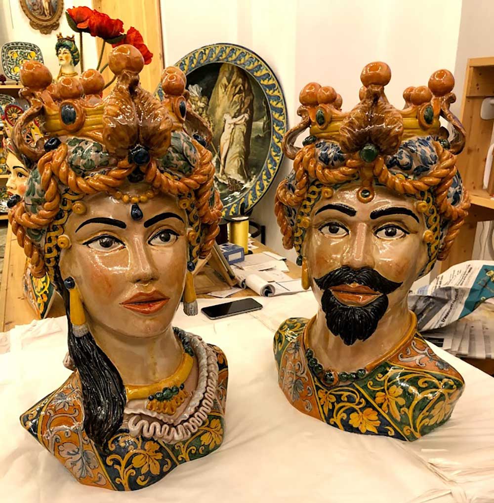 Sicilian Ceramics in Palermo Moor Heads