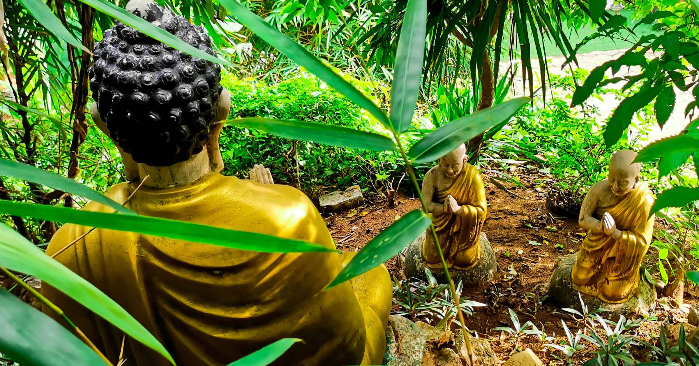 Hiking on Marble Mountains Vietnam - Marble Mountains Monk Statues in the Greenery