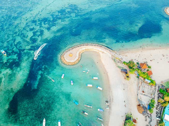 Summer destinations Sanur Beach Bali in Indonesia