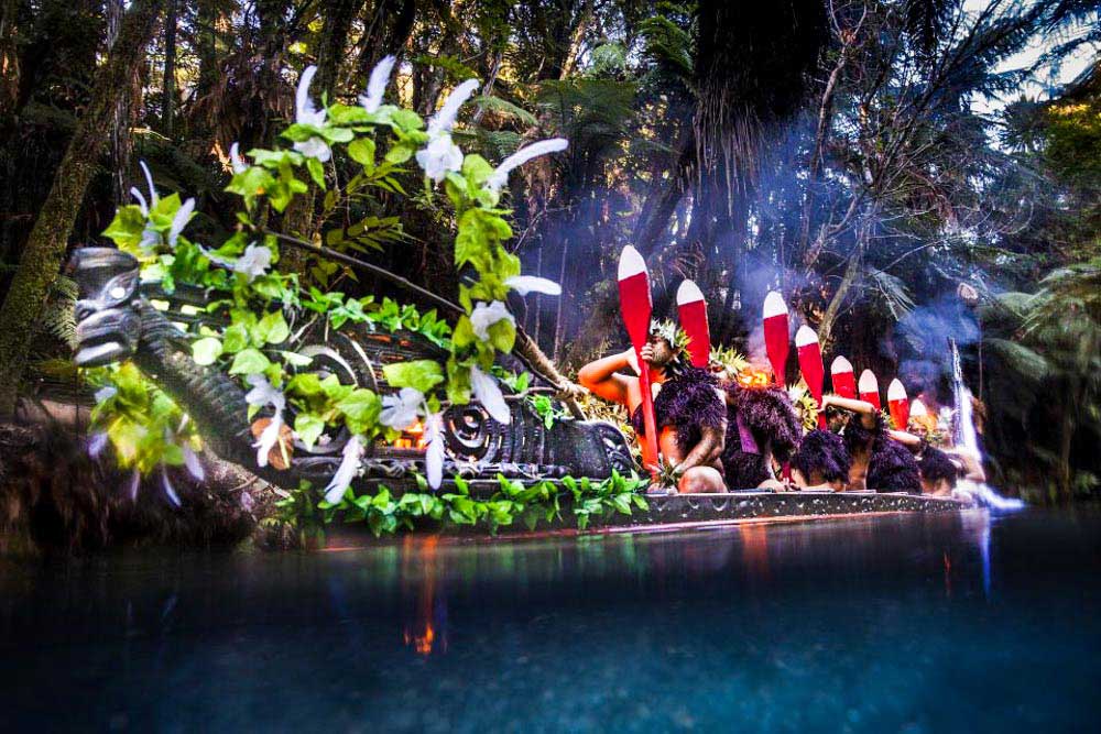 Mitai Maori Experience with Warriors on a canoe
