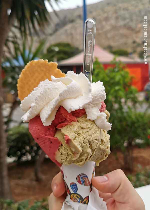 Italian ice cream in mondello sicily