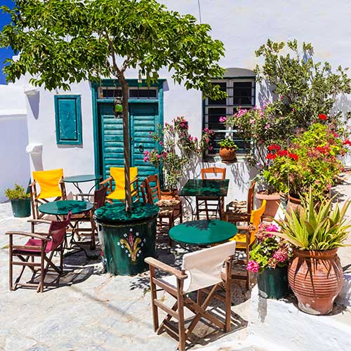 Traditional family run taverna in Amorgos, Island of Greece