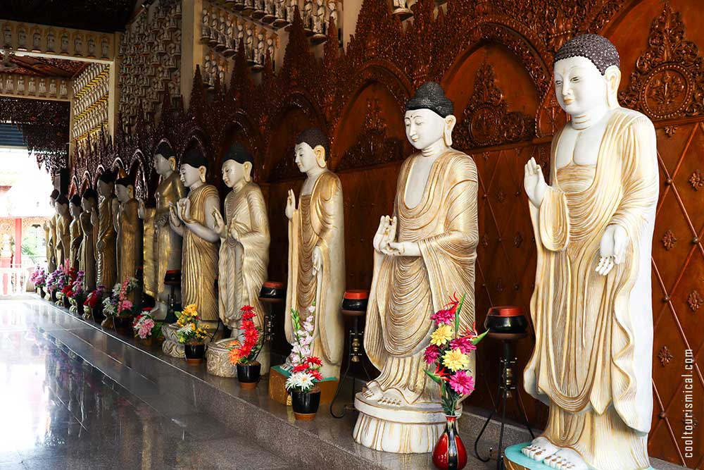 Dhammikarama Burmese Temple Buddha Statues in Penang-Malaysia