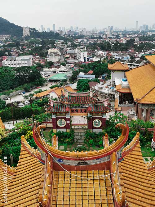 Kek Lok Si Temple View over Air Itam Village Penang Malaysia