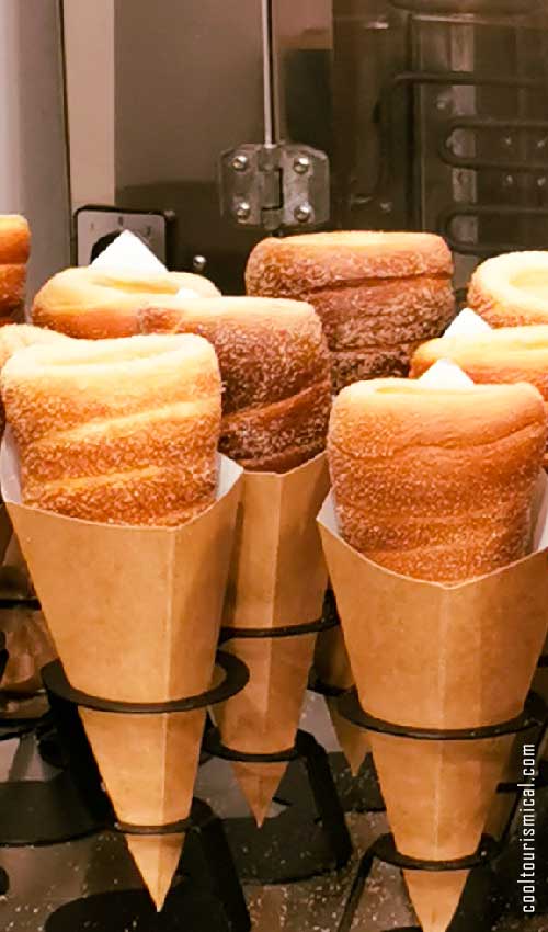 Chimney Cake Traditional Trdelnik with Ice Cream Bratislava Slovakia