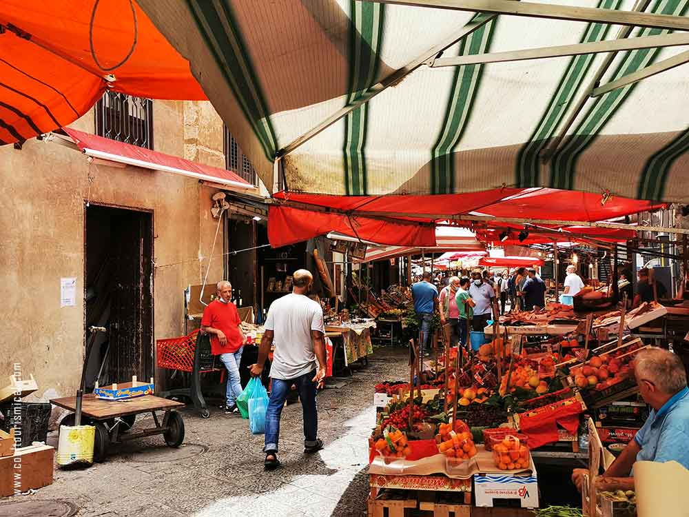 Mercato del Capo Historic Food Market in Palermo, Sicily