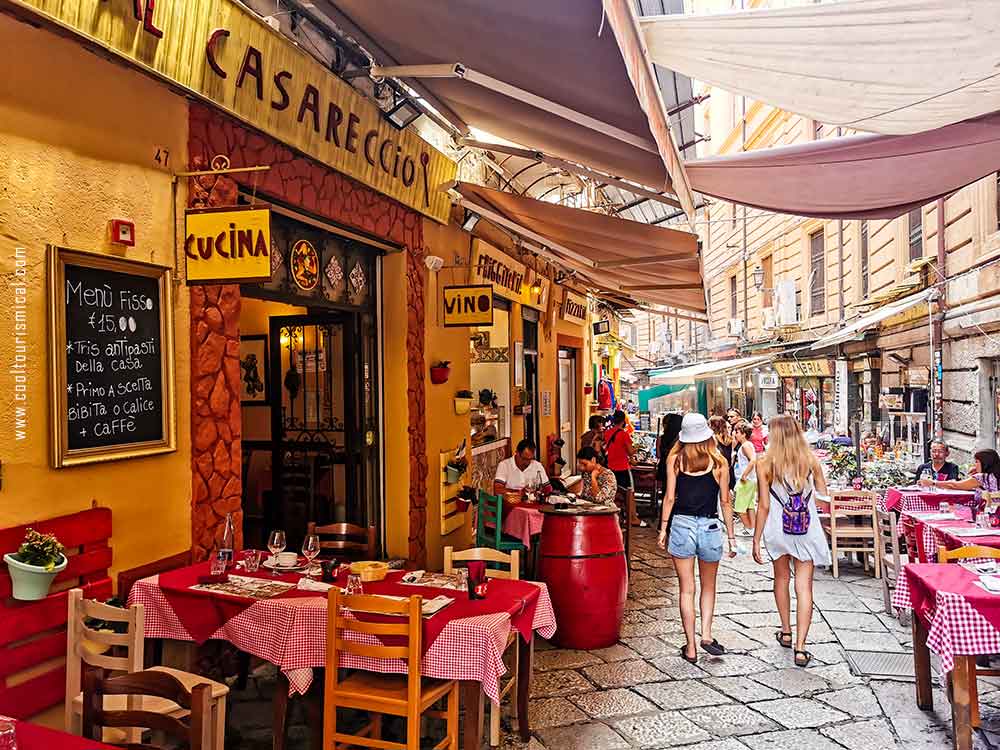 Vucciria Street Food Market during the day Palermo, Sicily