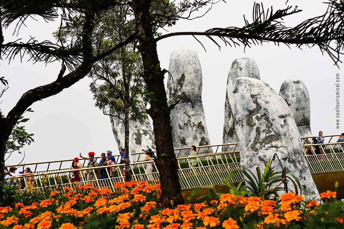 Golden Bridge Ba Na Hills View from the Flower Garden