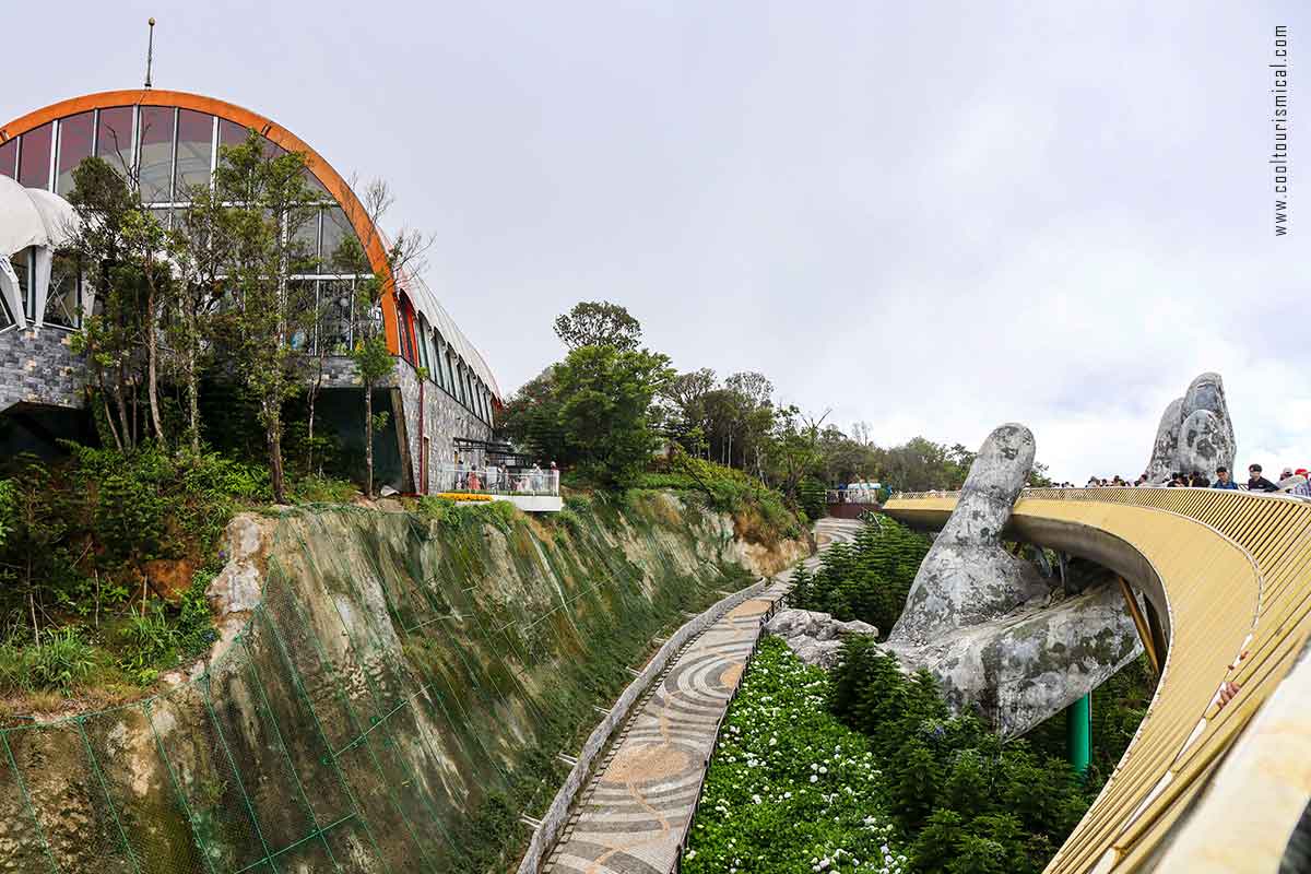 Golden Bridge Vietnam surroundings - Cable Car Station Building