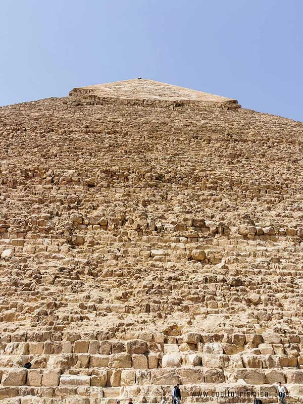 Architecture of Cheops Pyramid in Giza, Egypt