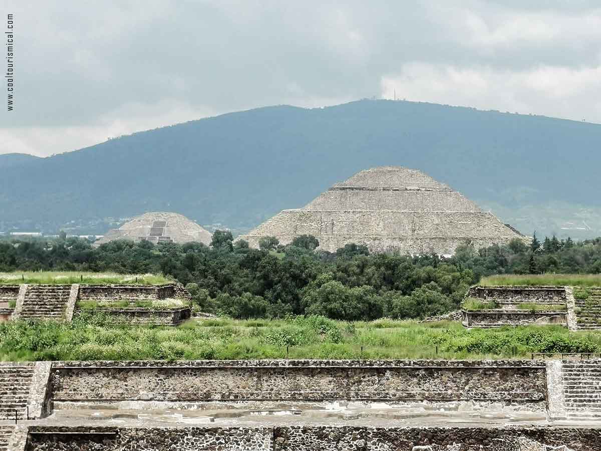 Pyramid of the Moon and Pyramid of the Sun at Teotihuacan