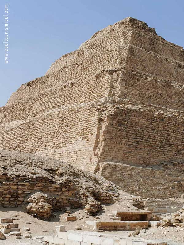 Step Pyramid of Djoser in Saqqara Archeological Site, Egyptian Necropolis