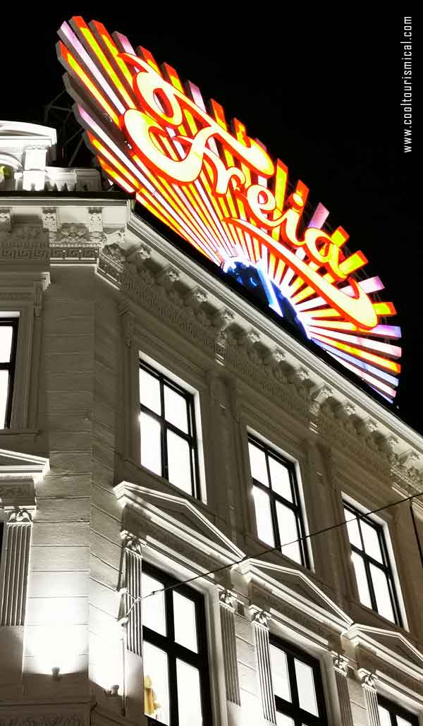 Freia Neon Sign in Oslo City Centre